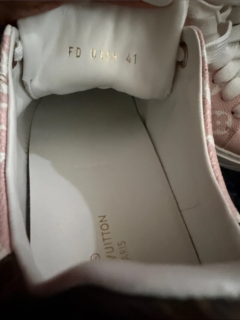 Louis Vuitton Pink Monogram Time Out Leather Low-Top Sneakers AUTHENTIC EUC